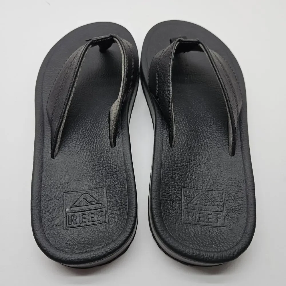 Reef Journeyer Flip Flops Mens 7 Thong Sandals Black Cushion Comfort Beach